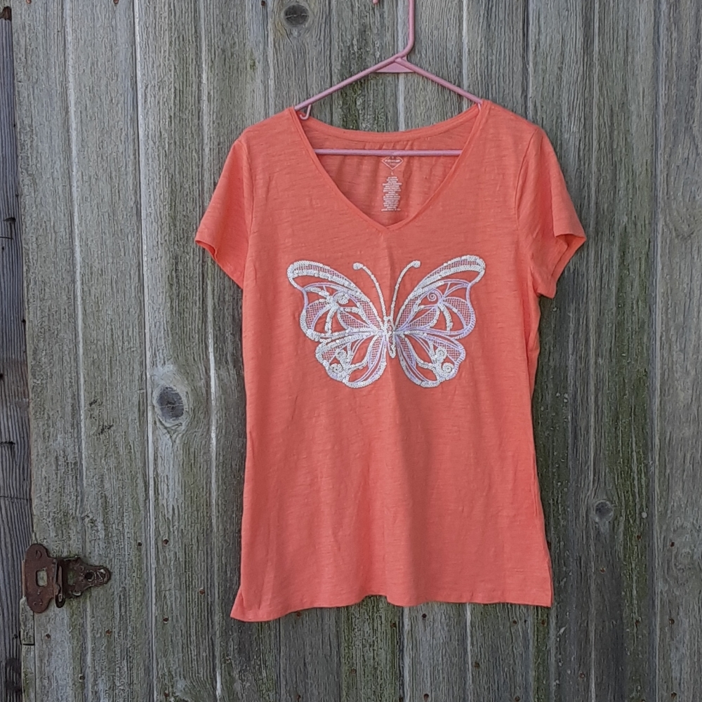 St. John's Bay Sequin Butterfly Top